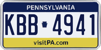 PA license plate KBB4941