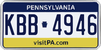 PA license plate KBB4946