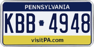 PA license plate KBB4948