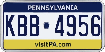 PA license plate KBB4956