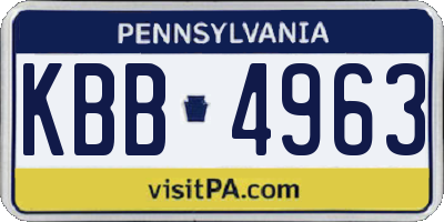 PA license plate KBB4963