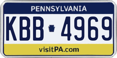 PA license plate KBB4969