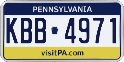 PA license plate KBB4971