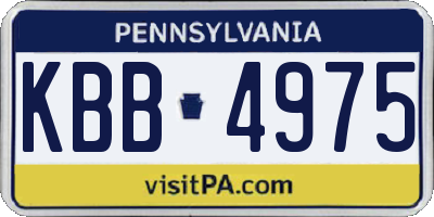 PA license plate KBB4975