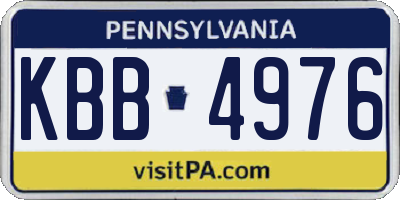 PA license plate KBB4976