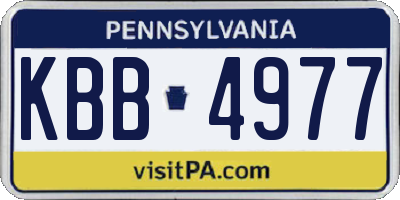 PA license plate KBB4977