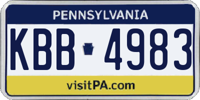 PA license plate KBB4983