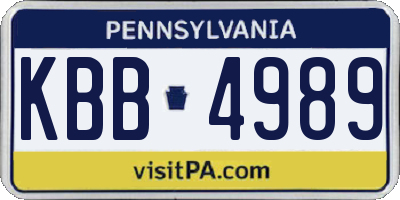 PA license plate KBB4989