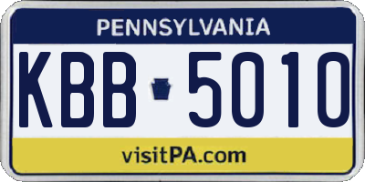 PA license plate KBB5010