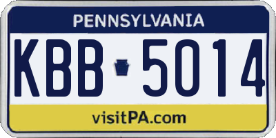 PA license plate KBB5014
