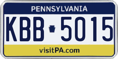 PA license plate KBB5015