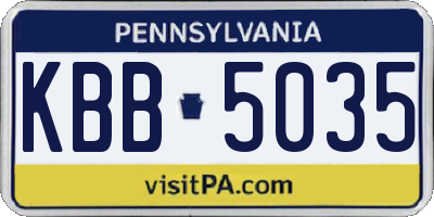 PA license plate KBB5035