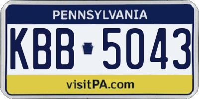 PA license plate KBB5043