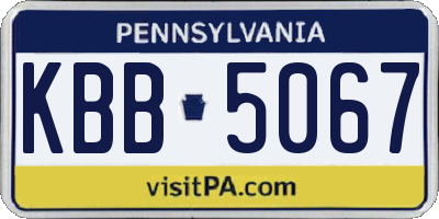 PA license plate KBB5067