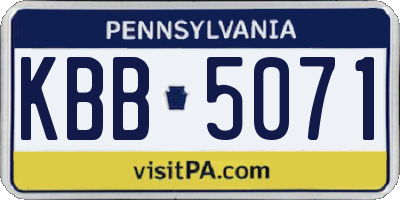 PA license plate KBB5071