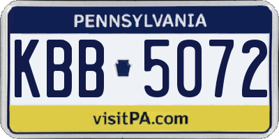 PA license plate KBB5072