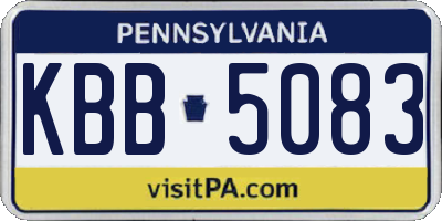 PA license plate KBB5083