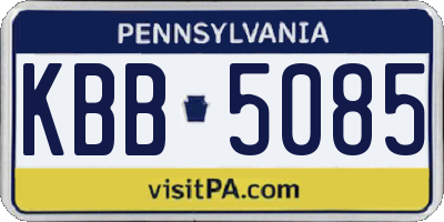 PA license plate KBB5085
