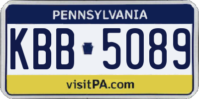 PA license plate KBB5089
