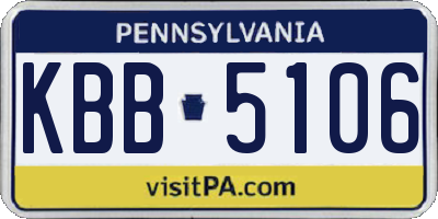 PA license plate KBB5106