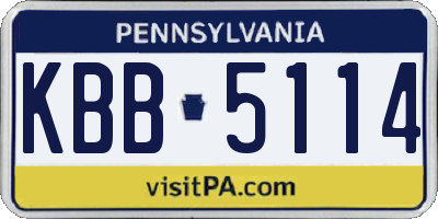 PA license plate KBB5114