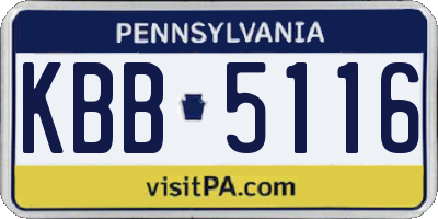 PA license plate KBB5116