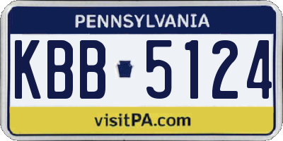 PA license plate KBB5124