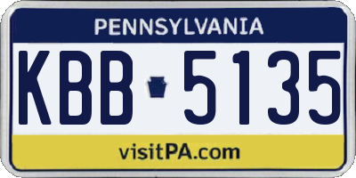 PA license plate KBB5135
