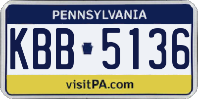 PA license plate KBB5136