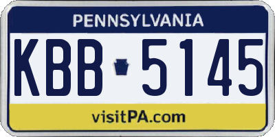 PA license plate KBB5145