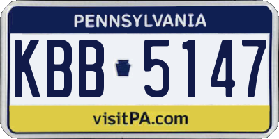 PA license plate KBB5147