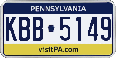 PA license plate KBB5149