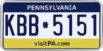 PA license plate KBB5151