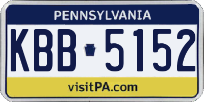 PA license plate KBB5152