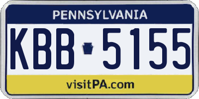 PA license plate KBB5155