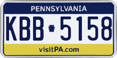 PA license plate KBB5158