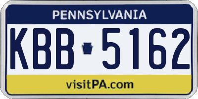 PA license plate KBB5162
