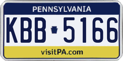 PA license plate KBB5166