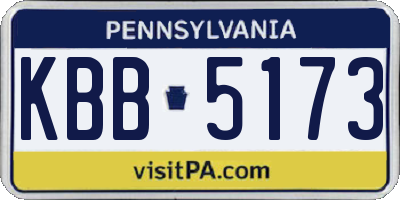 PA license plate KBB5173