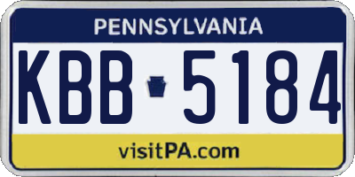 PA license plate KBB5184