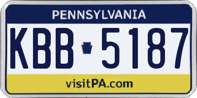 PA license plate KBB5187