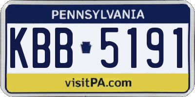 PA license plate KBB5191