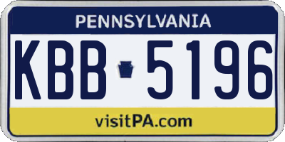 PA license plate KBB5196
