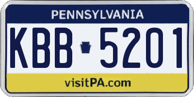 PA license plate KBB5201