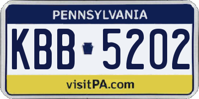 PA license plate KBB5202
