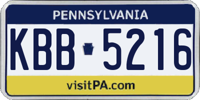 PA license plate KBB5216