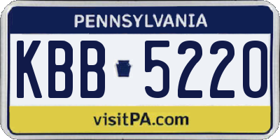 PA license plate KBB5220