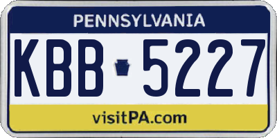 PA license plate KBB5227