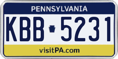 PA license plate KBB5231