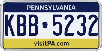 PA license plate KBB5232